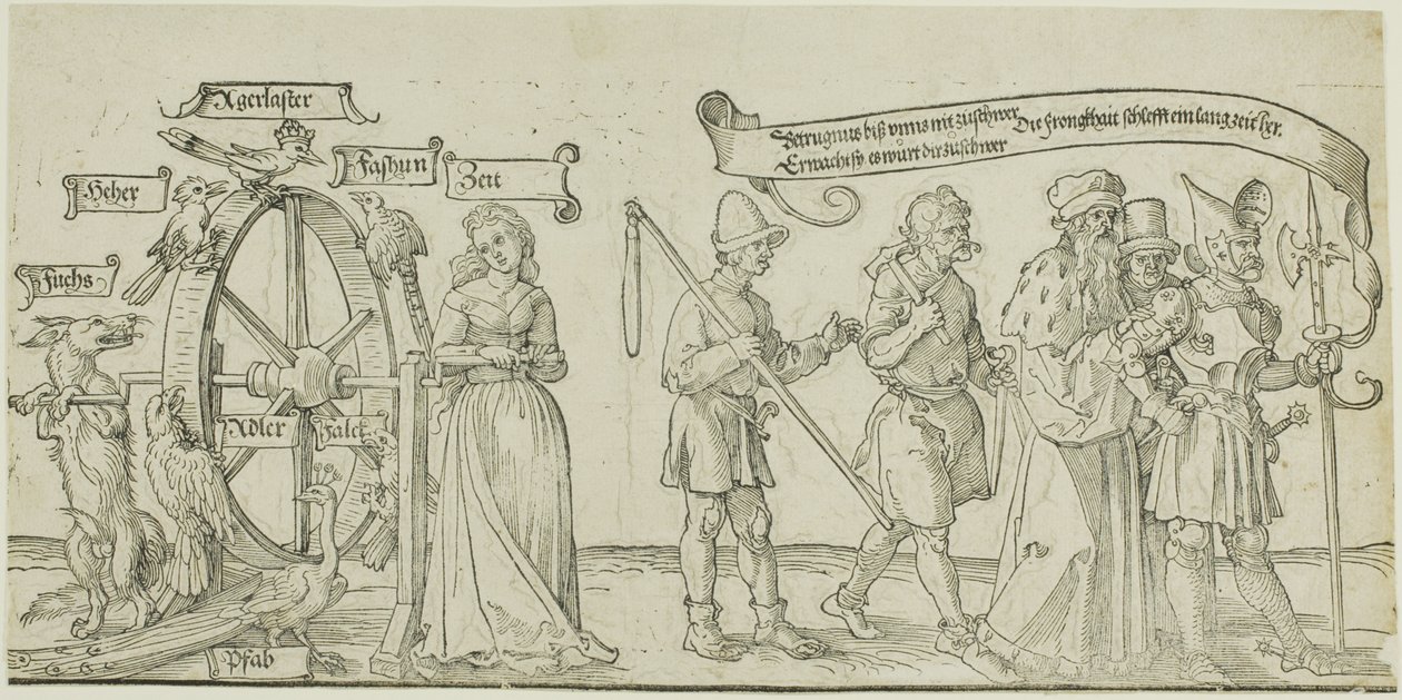 A Michelfeldt Tapestry (Allegória a társadalmi igazságtalanságról), a harmadik rész első része alkotó: Albrecht Dürer