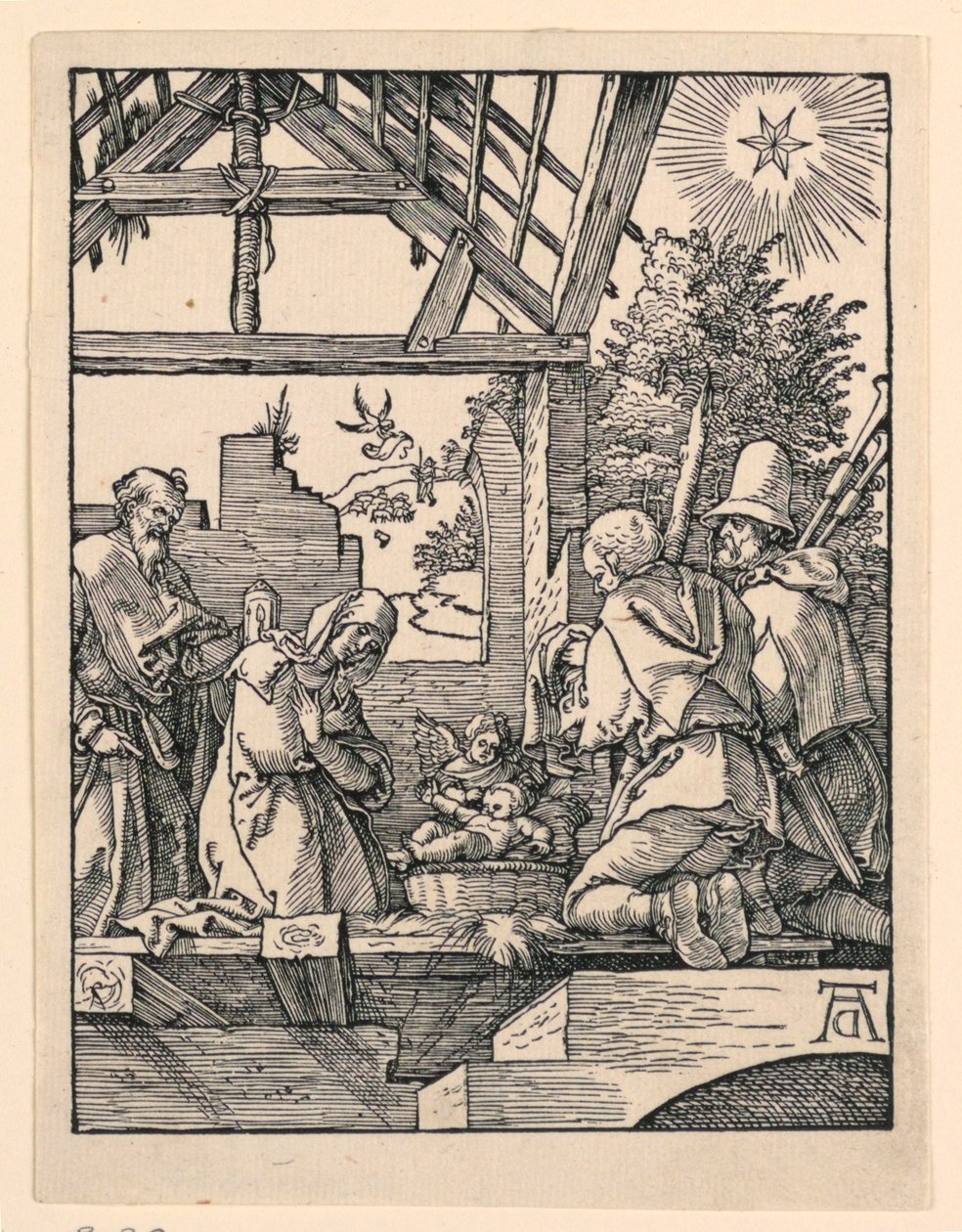 A betlehemes (a pásztorok imádása) a Kis szenvedély sorozatból alkotó: Albrecht Dürer
