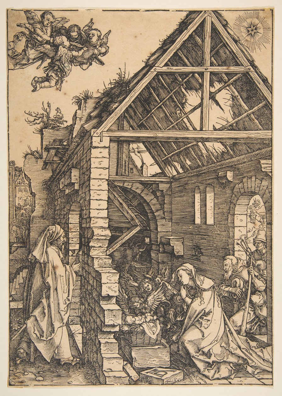 A Születés, A Szűz életéből, 1502-3. alkotó: Albrecht Dürer