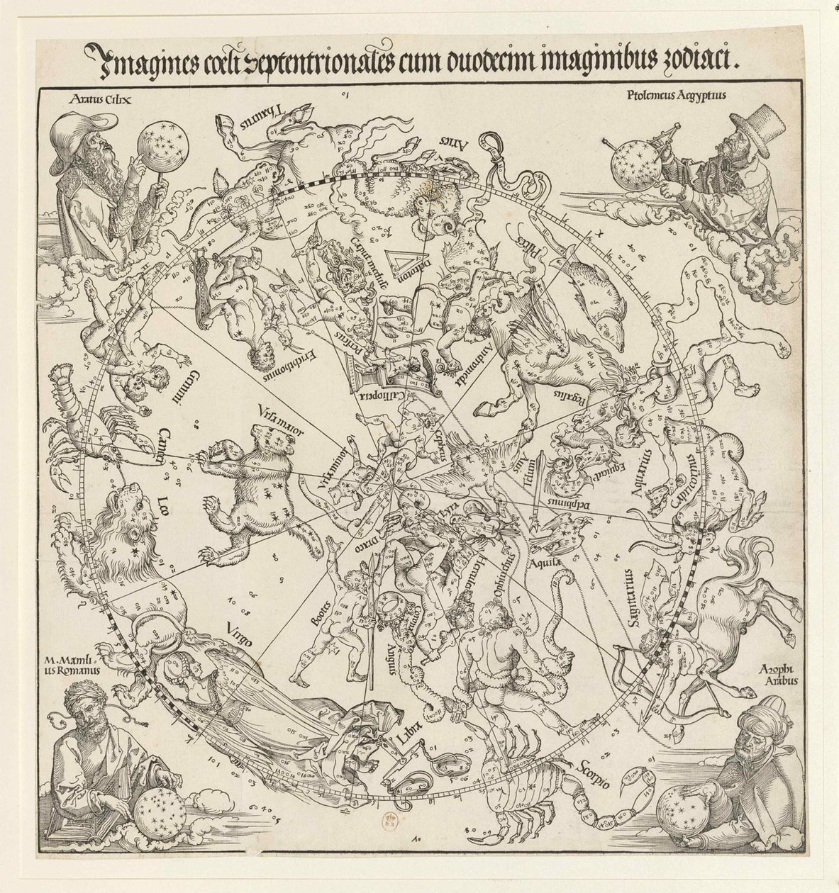 Az északi égi félteke, 1515. alkotó: Albrecht Dürer