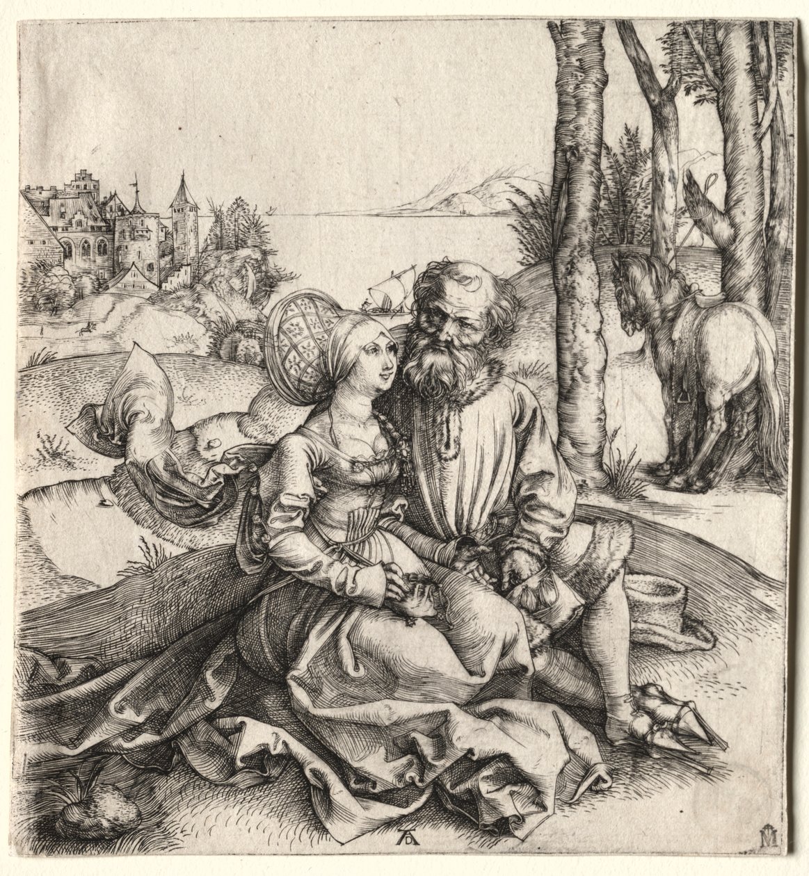 A szerelem ajánlata (vagy a rosszul válogatott pár) alkotó: Albrecht Dürer