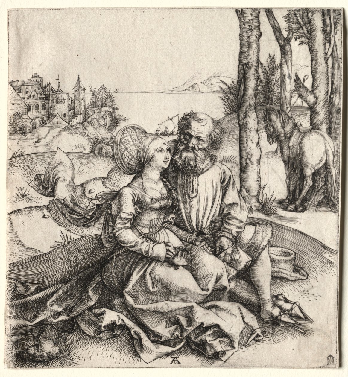 A szerelem ajánlata vagy a rosszul válogatott pár, 1495-1496. alkotó: Albrecht Dürer