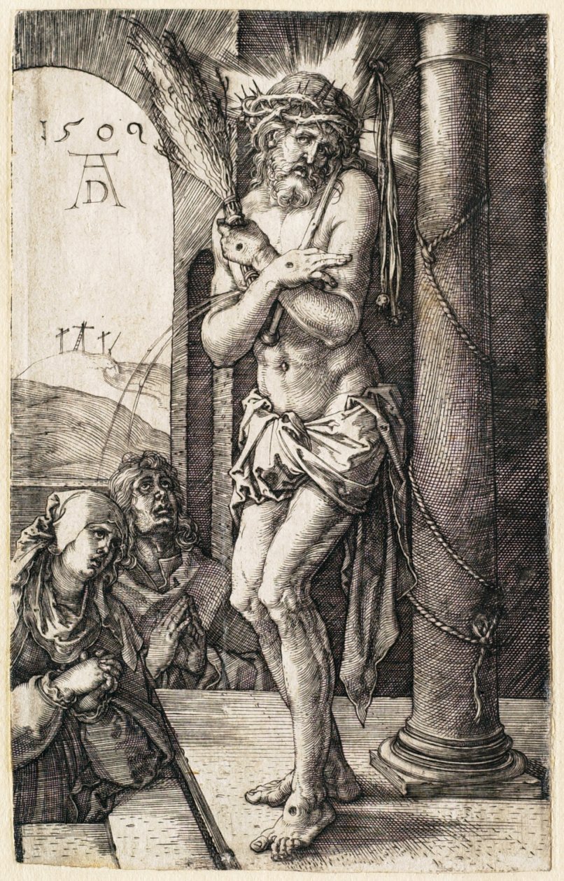 A passió: A fájdalmak férfia az oszlop mellett alkotó: Albrecht Dürer