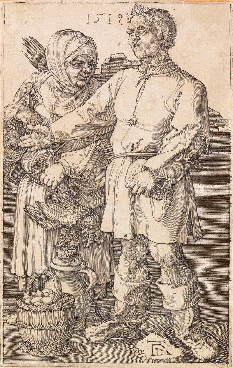 A paraszt és felesége a piacon, 1519. alkotó: Albrecht Dürer