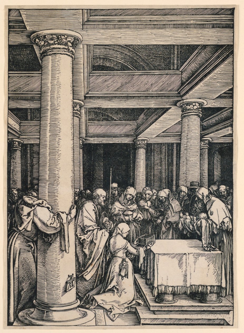 Bemutató a templomban. a Szűz élete sorozatból alkotó: Albrecht Dürer