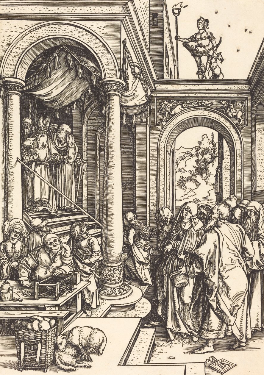 A Szűzanya bemutatása a templomban, c. 15021503. alkotó: Albrecht Dürer