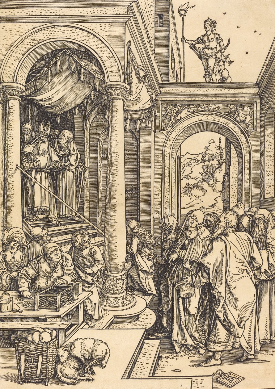 A Szűzanya bemutatása a templomban, c. 15021503. alkotó: Albrecht Dürer