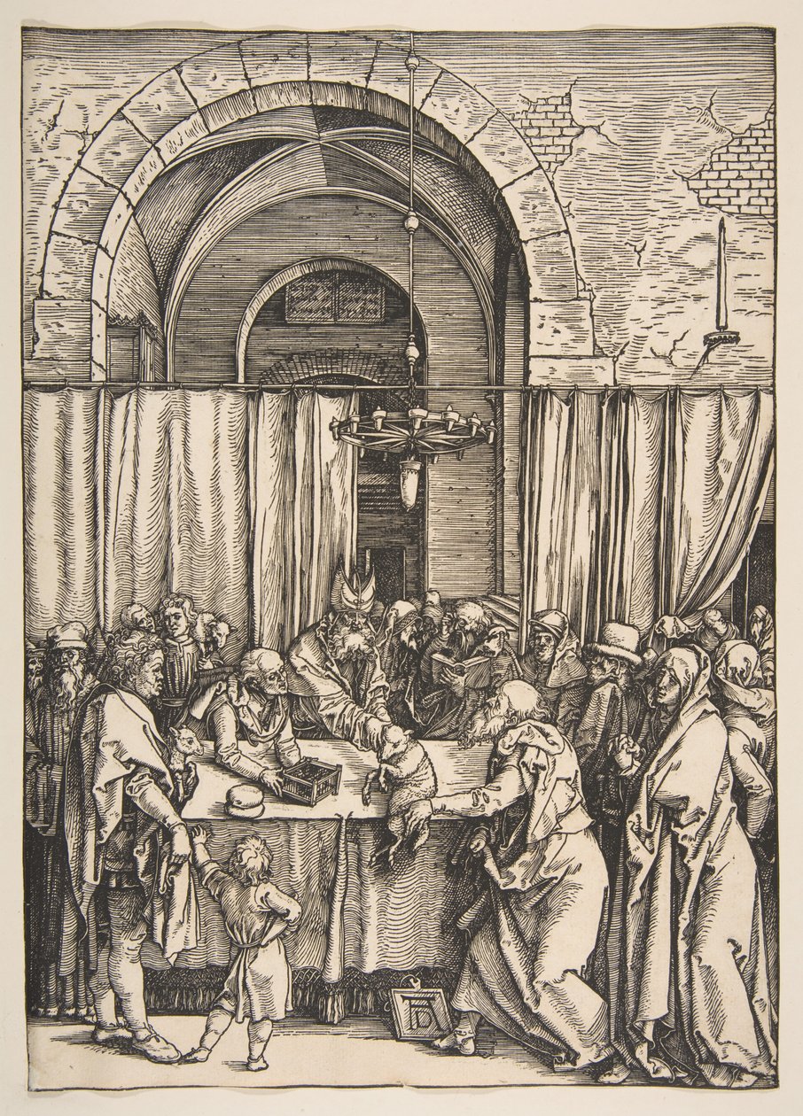 Joakim áldozatának elutasítása, a Szűz Mária élete sorozatból alkotó: Albrecht Dürer