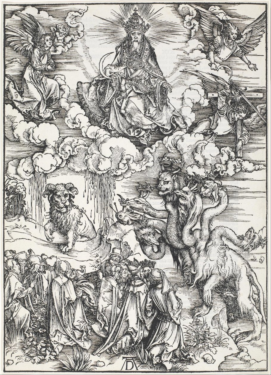 A hétfejű fenevad és a bárányszarvú fenevad alkotó: Albrecht Dürer