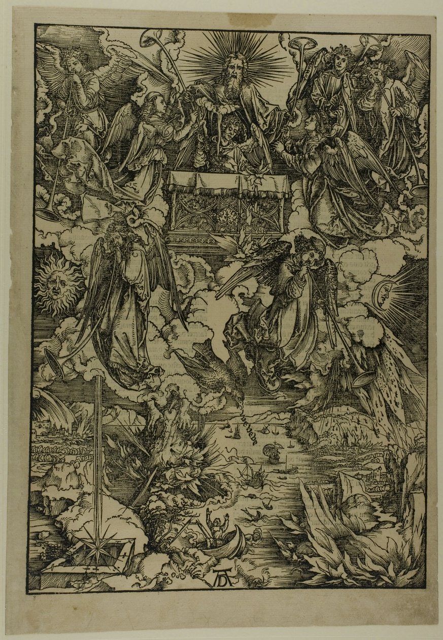 A hét trombita, az Apokalipszisből alkotó: Albrecht Dürer
