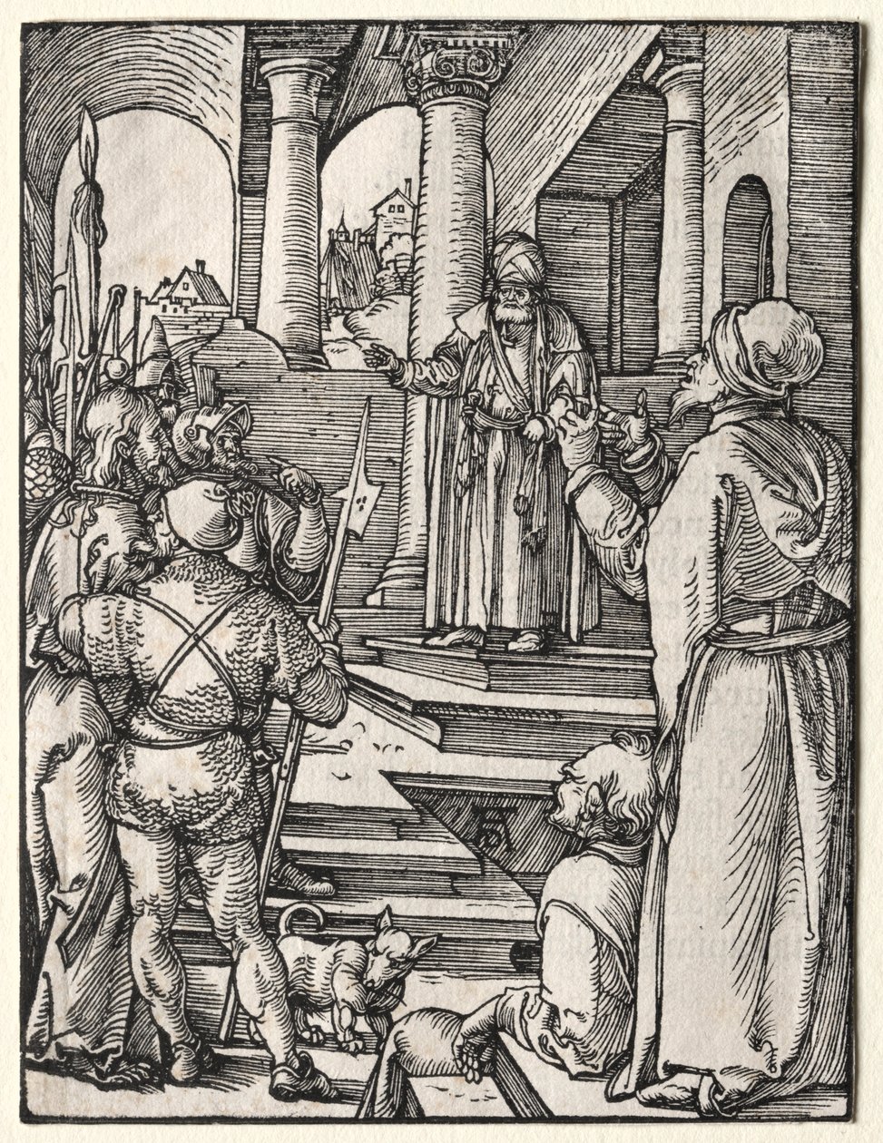 A kis passió: Krisztus Pilátus előtt c. 1509-1511. alkotó: Albrecht Dürer