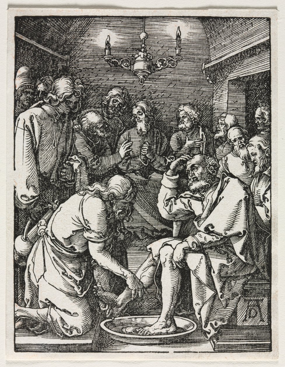 A kis passió: Szent Péter lábát mosó Krisztus. alkotó: Albrecht Dürer