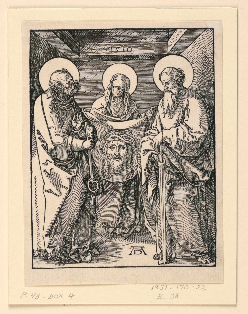 A Sudarium (Szent Veronika, Péter és Pál), A kis szenvedély sorozatból alkotó: Albrecht Dürer