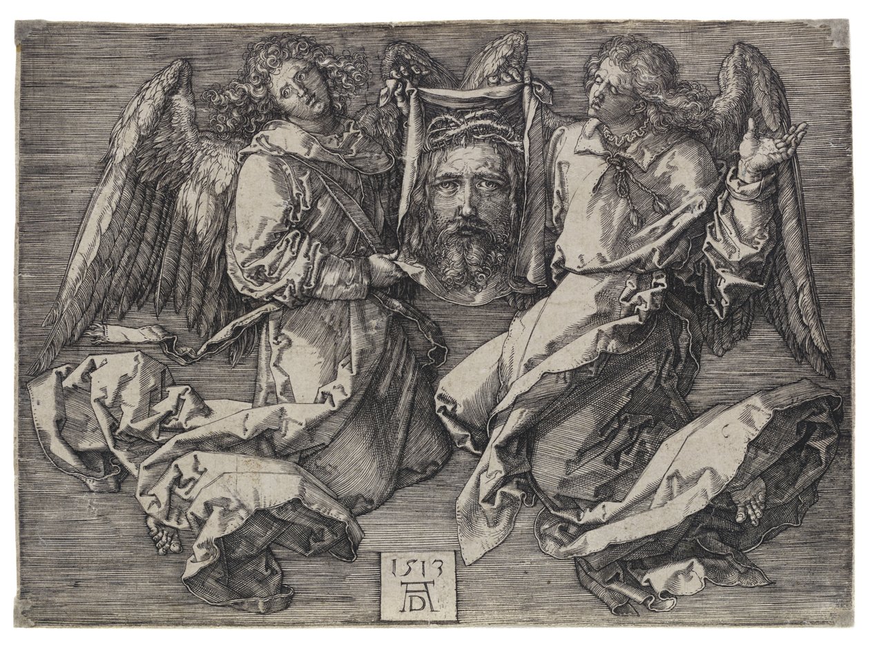 A kendő, két angyal által felmutatva alkotó: Albrecht Dürer