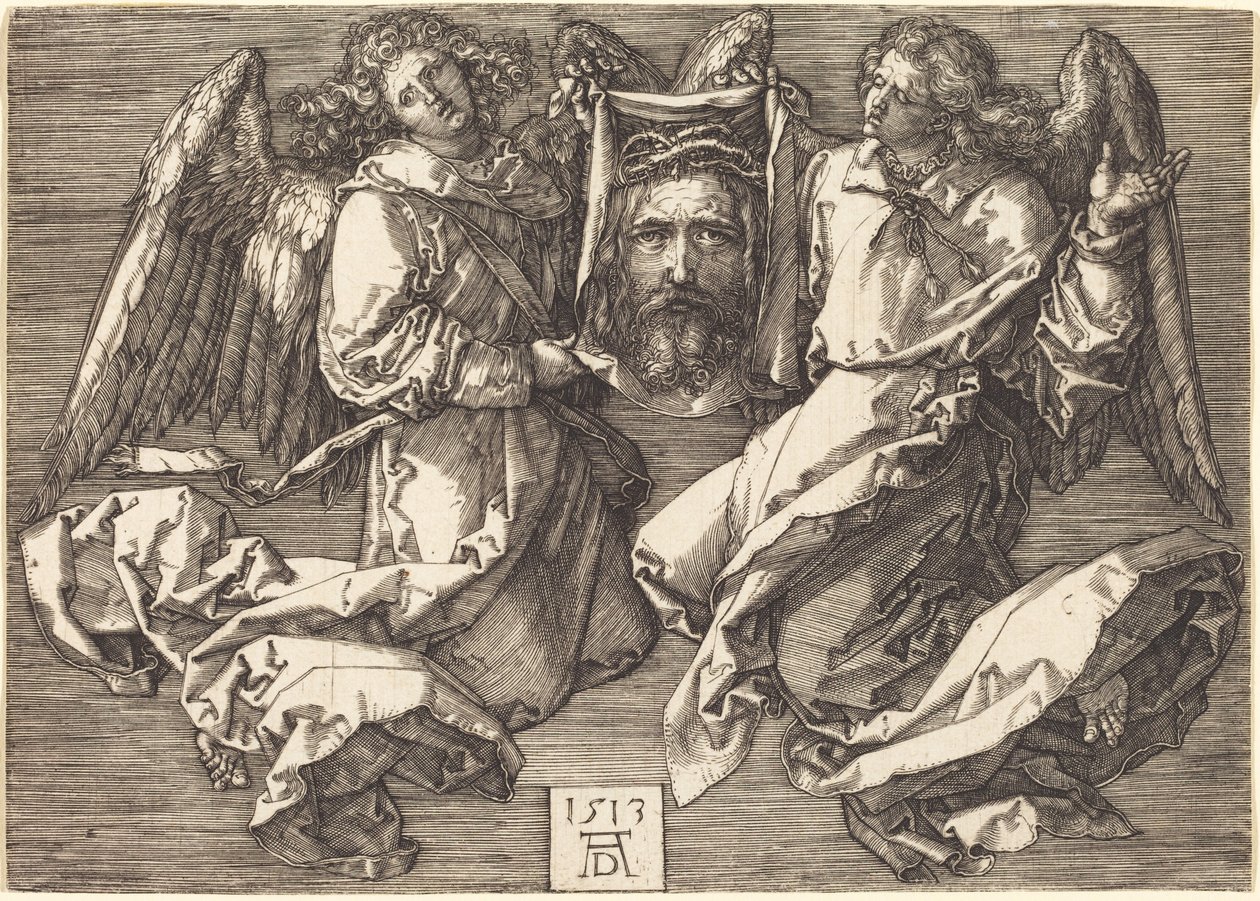 A két angyal által tartott kendő alkotó: Albrecht Dürer