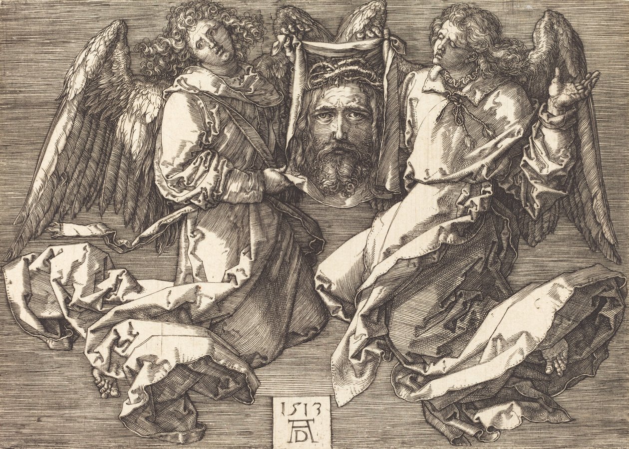 A két angyal által tartott Sudarium, 1513. alkotó: Albrecht Dürer