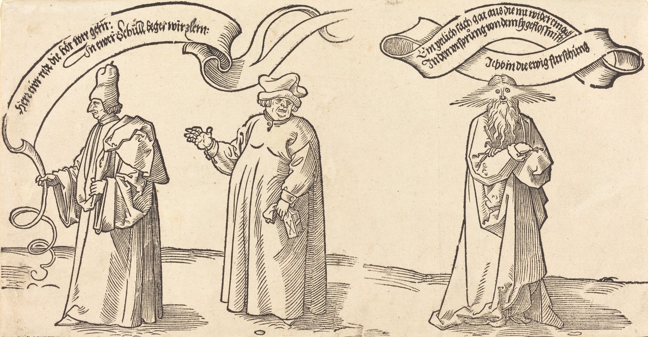 A tanító, a pap és a gondviselés, valószínűleg 1526. alkotó: Albrecht Dürer