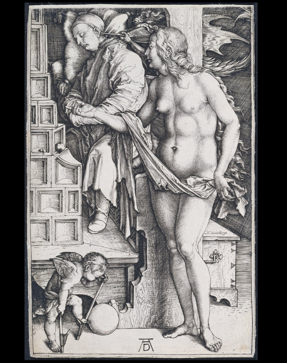 A tétlen ember kísértése (Az orvos álma) alkotó: Albrecht Dürer