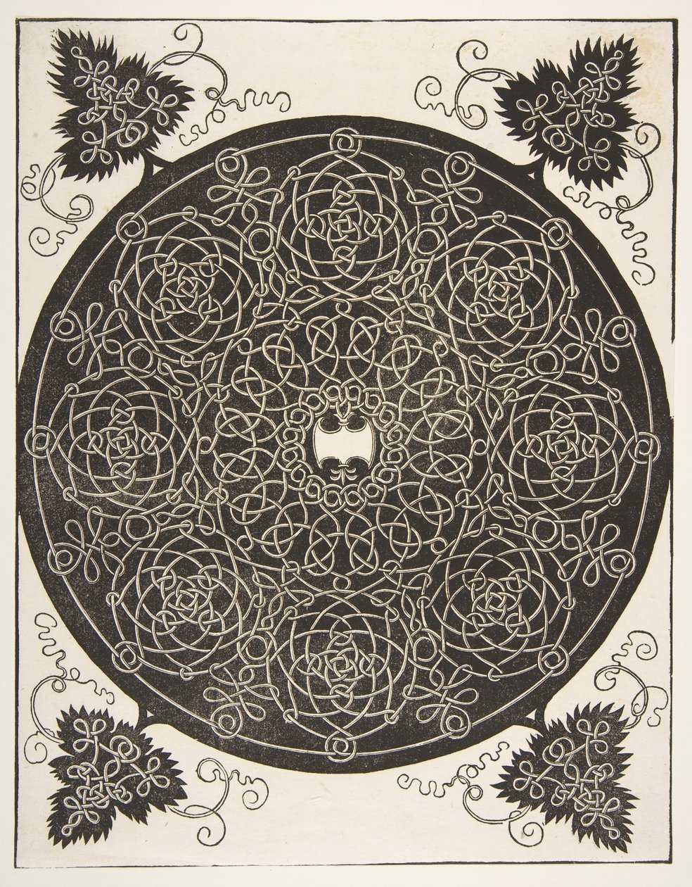 A harmadik csomó. Átlapolt kerek, nyolc koszorúval és csipkés pajzzsal az i...-ben, 1521 előtt. alkotó: Albrecht Dürer