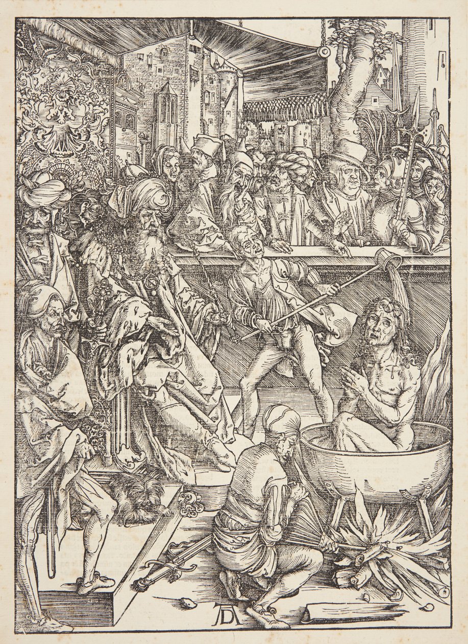 Szent János evangélista kínzása alkotó: Albrecht Dürer
