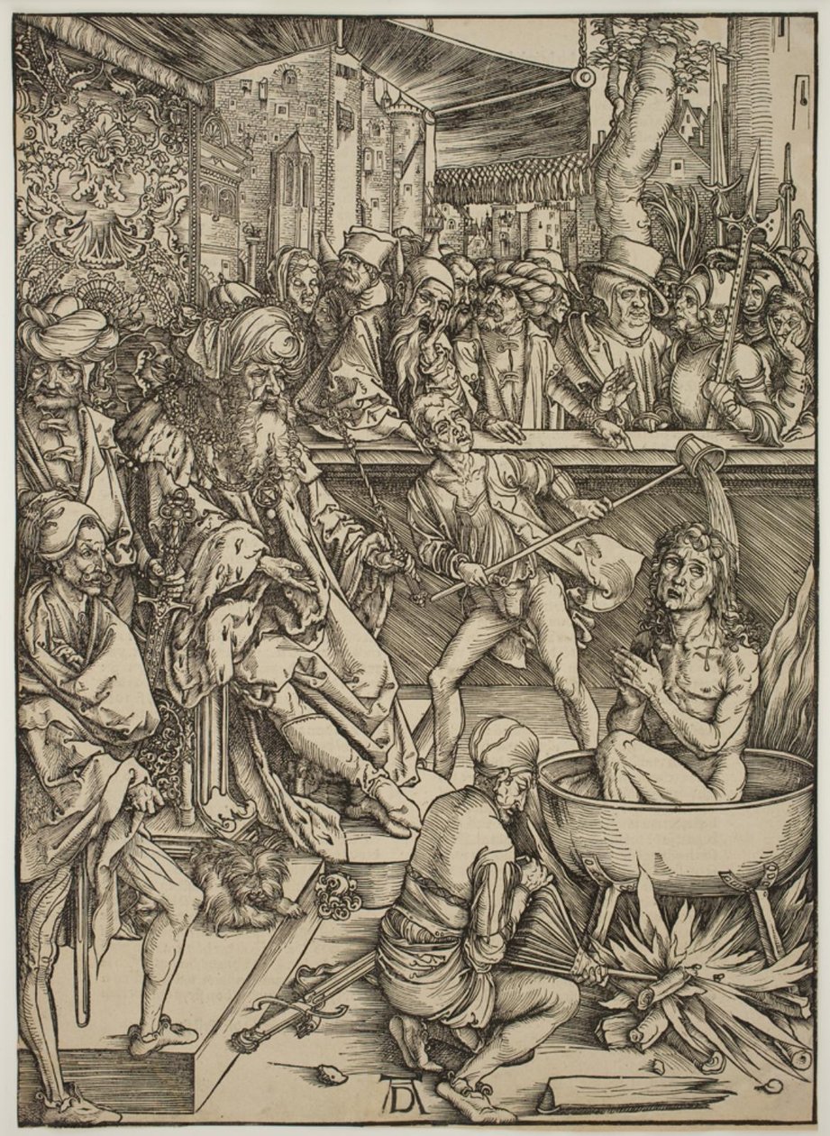 Szent János evangélista kínzása alkotó: Albrecht Dürer