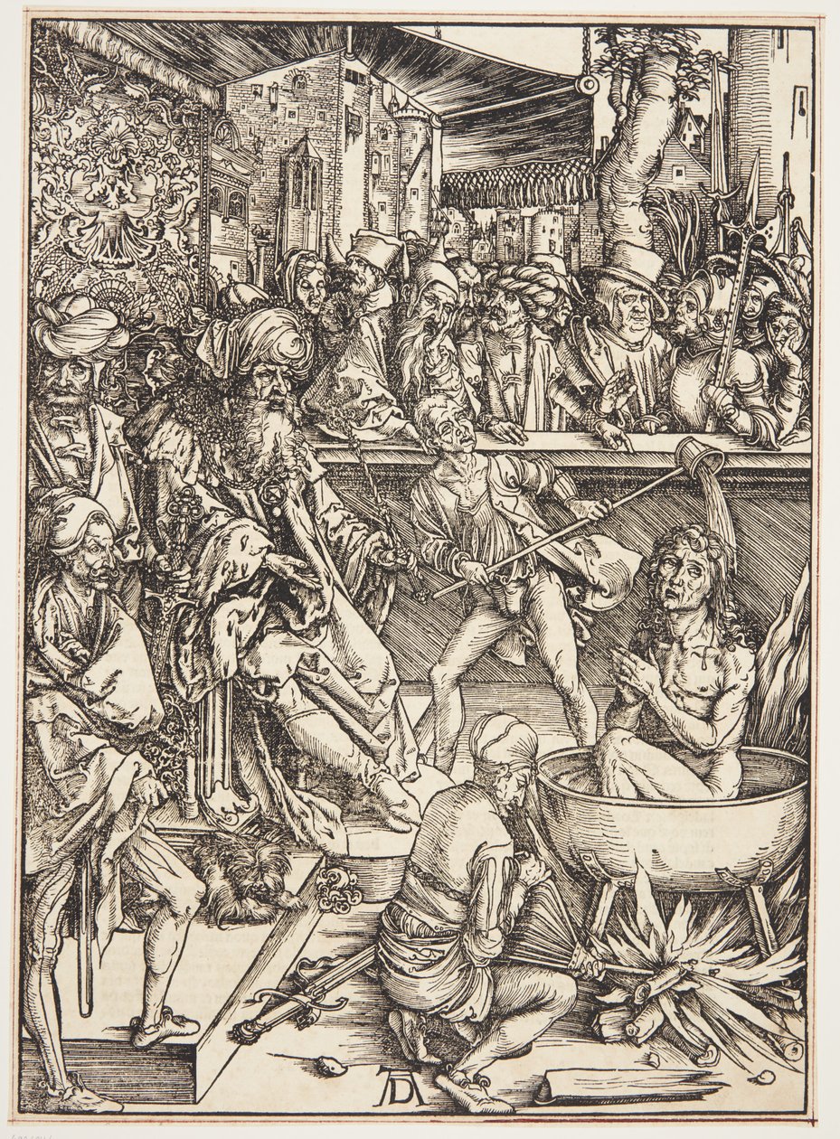 Szent János evangélista kínzása alkotó: Albrecht Dürer