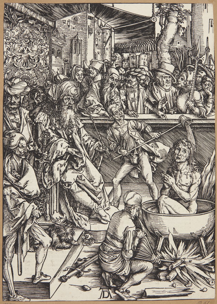 Szent János evangélista kínzása alkotó: Albrecht Dürer