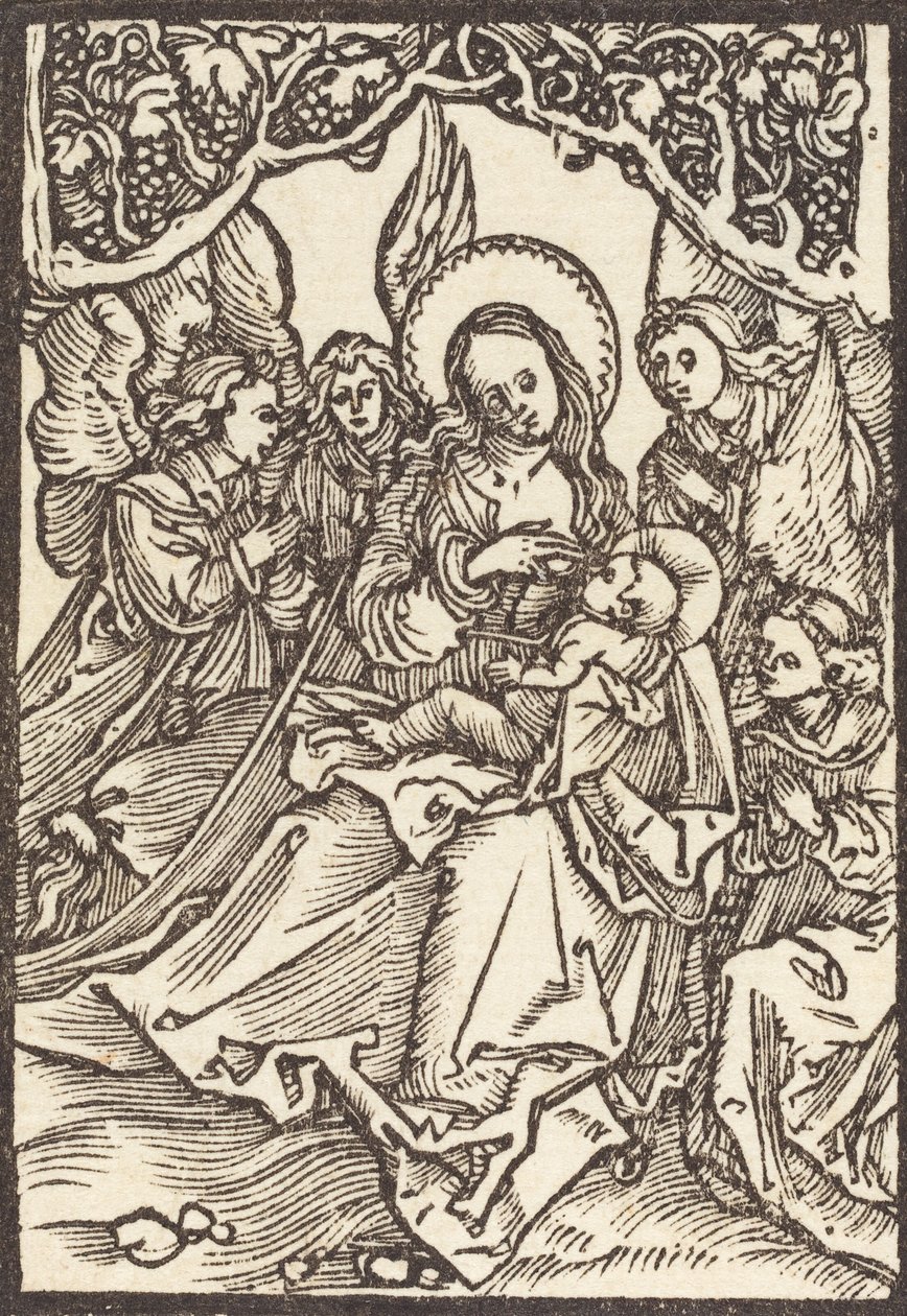 A Krisztus-gyermeket ápoló szűz négy angyallal, c. 1500. alkotó: Albrecht Dürer