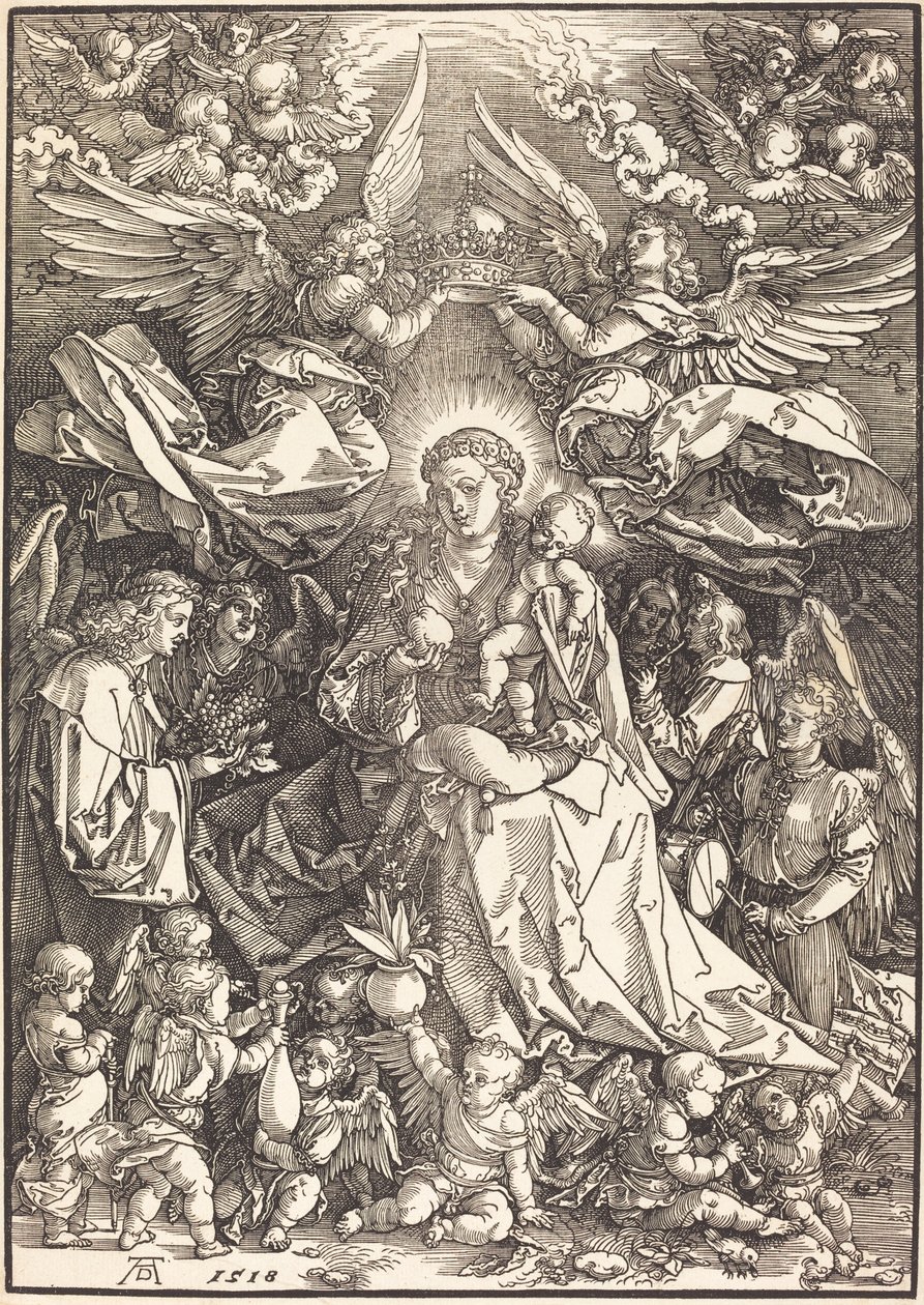 A sok angyaltól körülvett Szűz alkotó: Albrecht Dürer