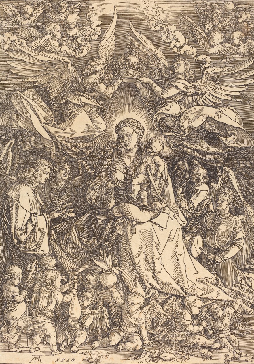A sok angyaltól körülvett Szűz, 1518. alkotó: Albrecht Dürer