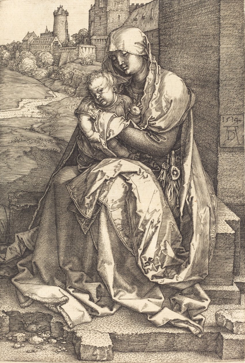 A Szűz és a Fal mellett ülő gyermek, 1514. alkotó: Albrecht Dürer