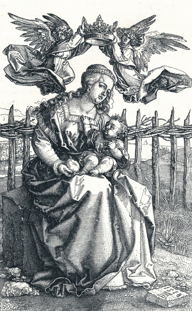 A Szűz és a Gyermek két angyal által megkoronázva, 1518, 1906 alkotó: Albrecht Dürer