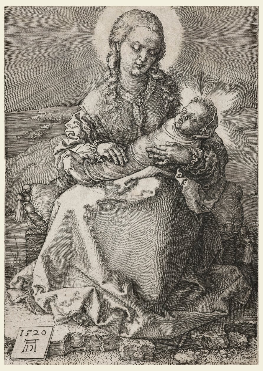 A szűz és a gyermek pólyás ruhában alkotó: Albrecht Dürer