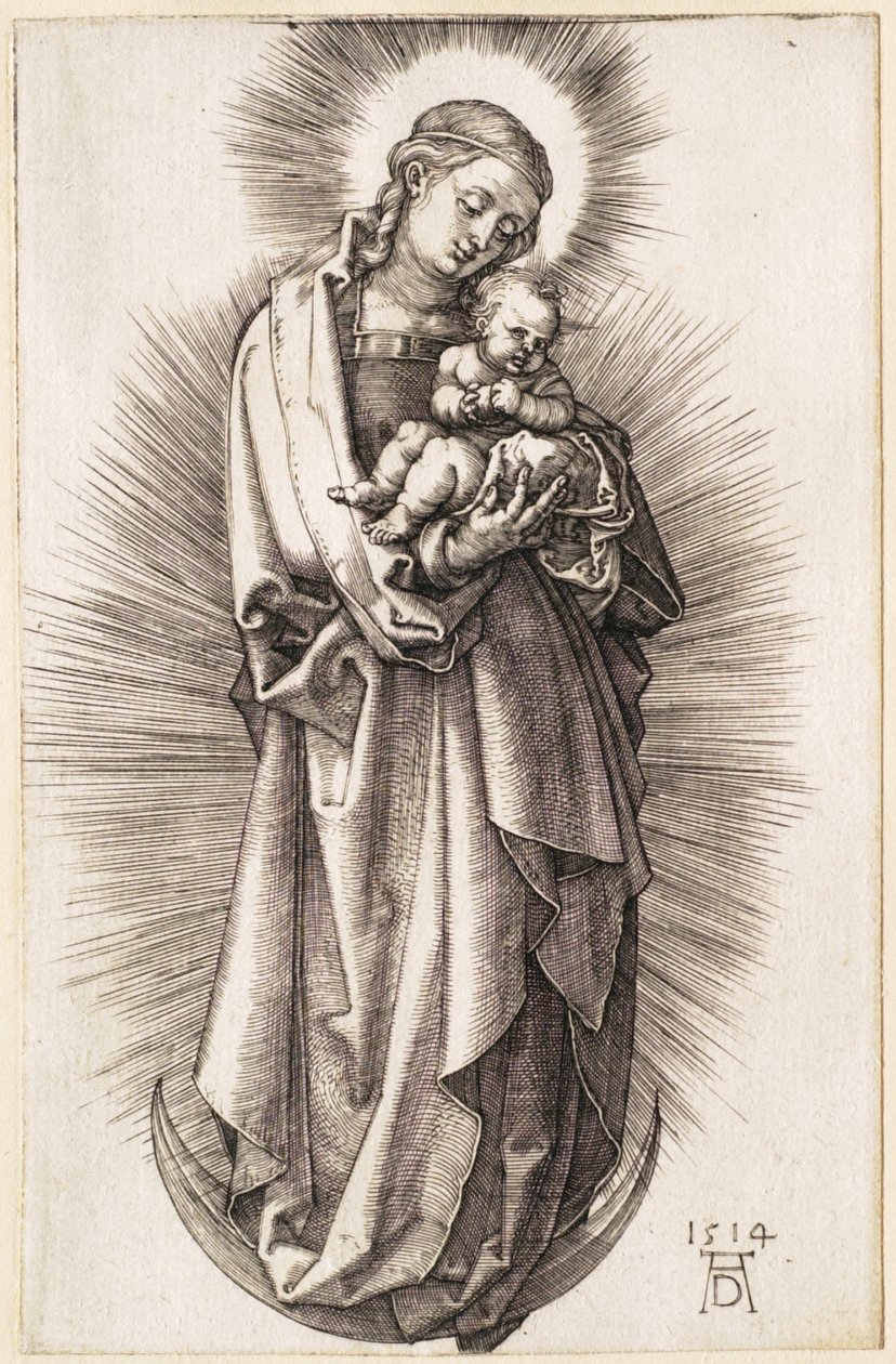 A Szűzanya a Gyermekkel a holdsarlón, diadémmal alkotó: Albrecht Dürer