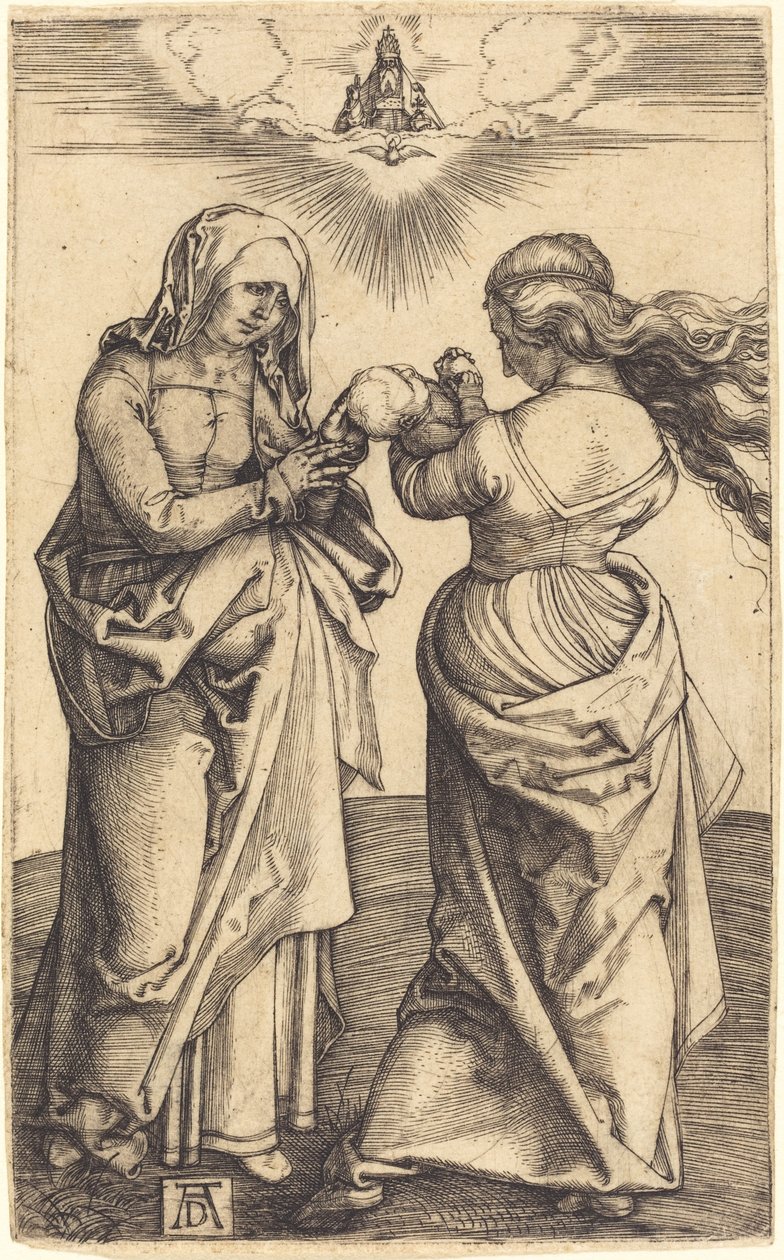 A Szűz és a Gyermek Szent Annával alkotó: Albrecht Dürer