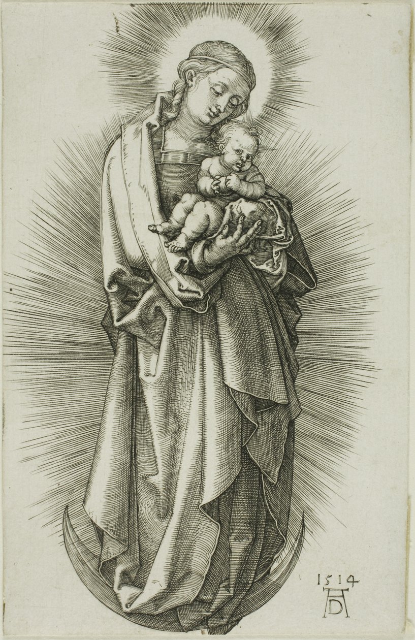 Szűz a félholdon, diadémmel alkotó: Albrecht Dürer