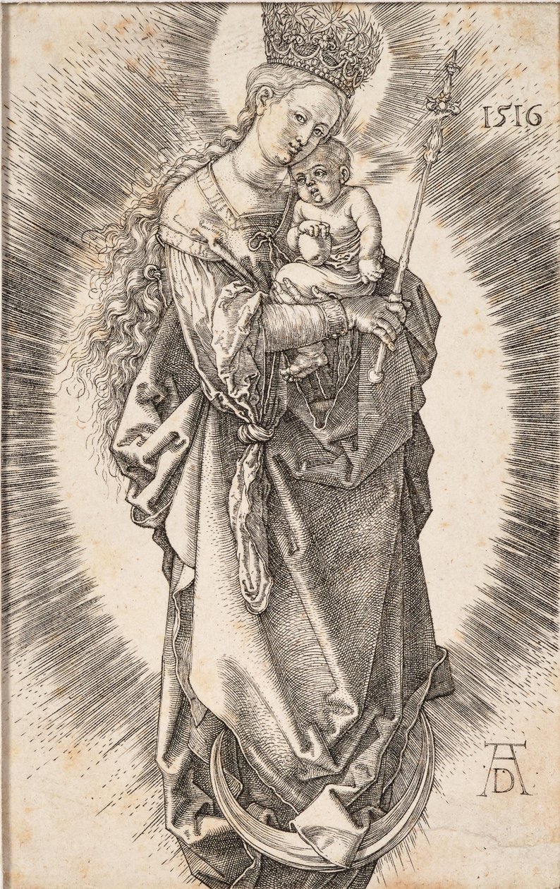 Szűz csillagkoronával és jogarral, 1516. alkotó: Albrecht Dürer