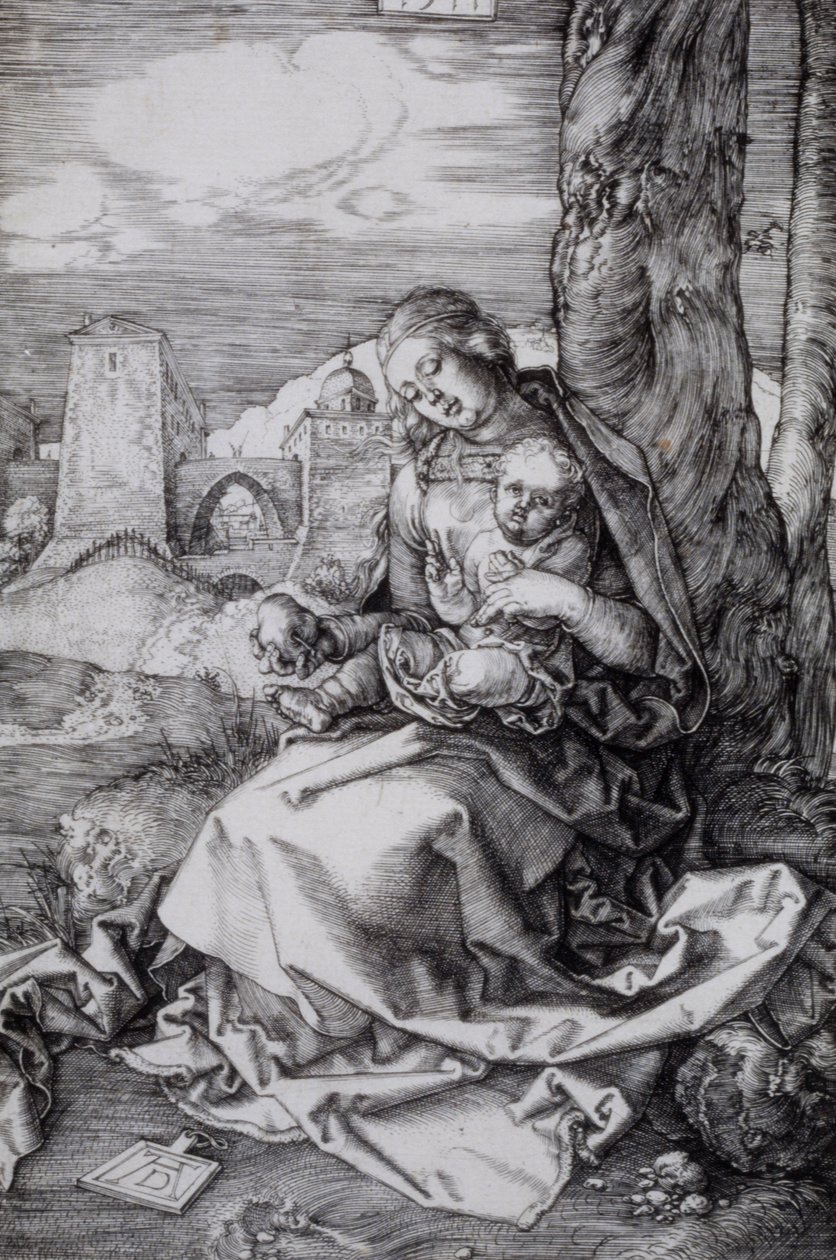 A körtevel rendelkező Szűz alkotó: Albrecht Dürer