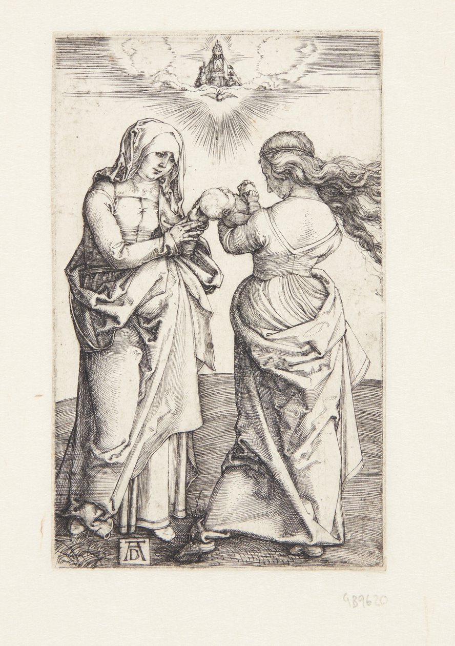 A Szűz a csecsemő Krisztussal és Szent Annával alkotó: Albrecht Dürer