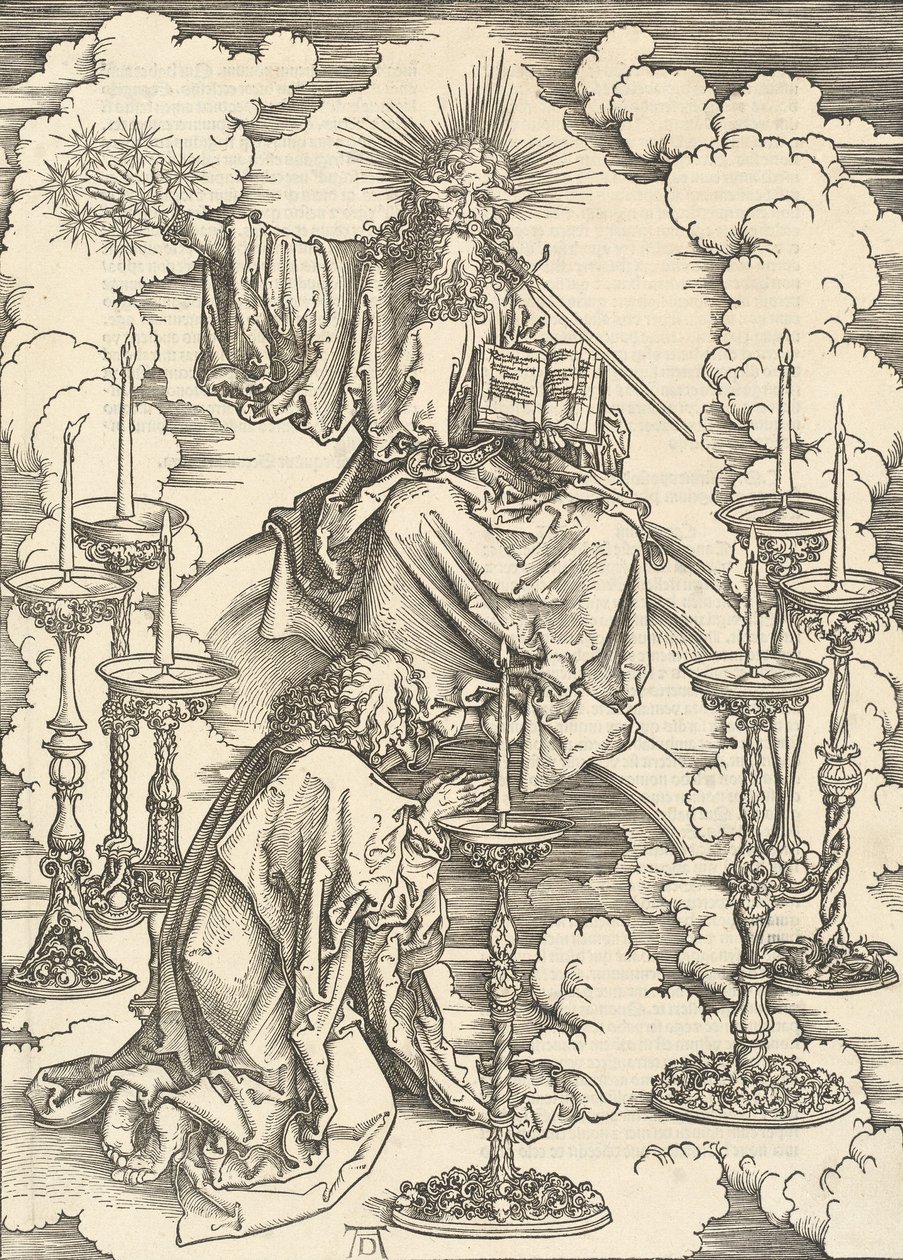 A hét gyertyatartó látomása, 1498. alkotó: Albrecht Dürer