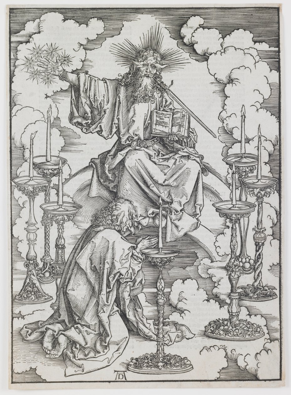 A hét gyertyatartó látomása, az „Apokalipszis” sorozatból alkotó: Albrecht Dürer