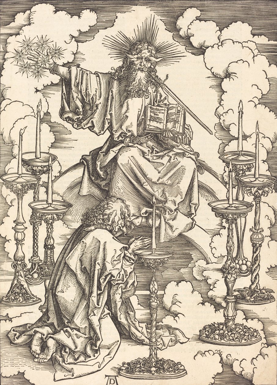 A hét gyertyatartó látomása, valószínűleg c. 14961498. alkotó: Albrecht Dürer