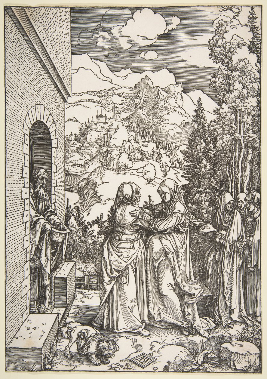 Vizitáció, „A Szűzanya élete” sorozatból alkotó: Albrecht Dürer