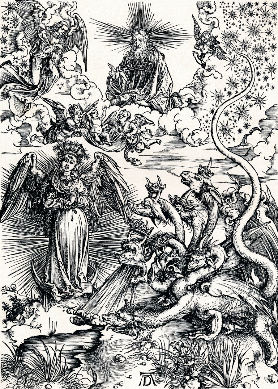 A Napba és a hétfejű sárkányba öltözött nő, 1498 1906 alkotó: Albrecht Dürer