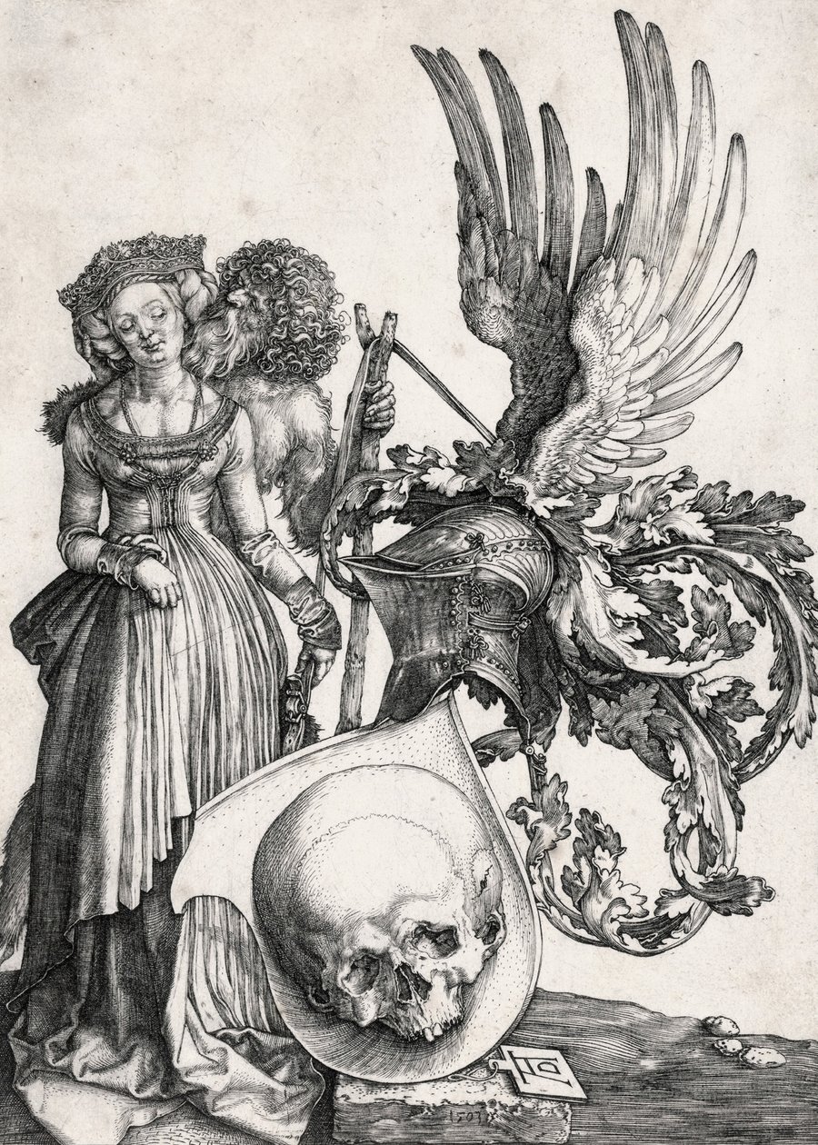 A címer a koponyával, 1503. alkotó: Albrecht Dürer