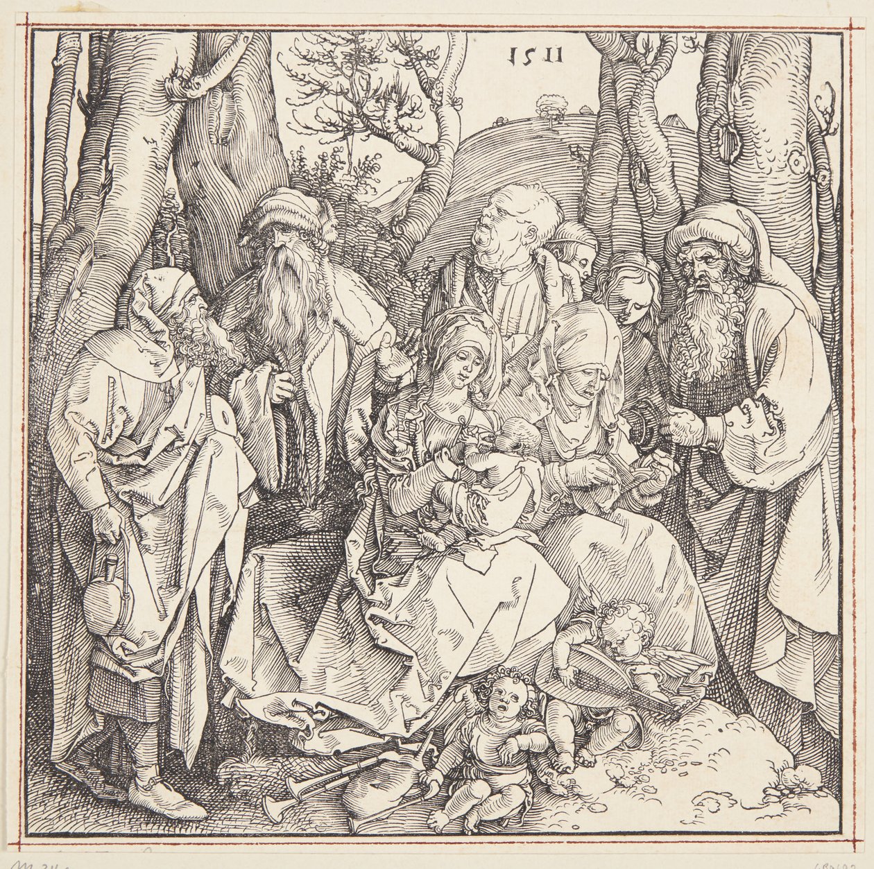 A szent rokonság az angyalokkal alkotó: Albrecht Dürer