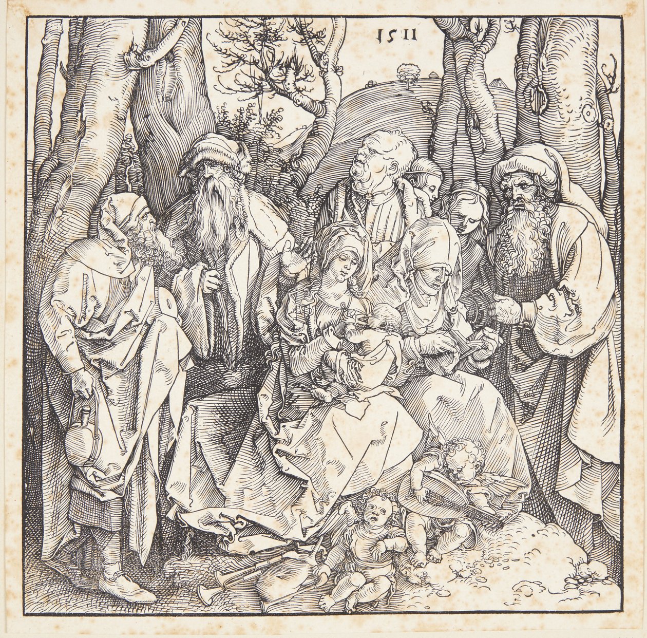 A szent rokonság az angyalokkal alkotó: Albrecht Dürer