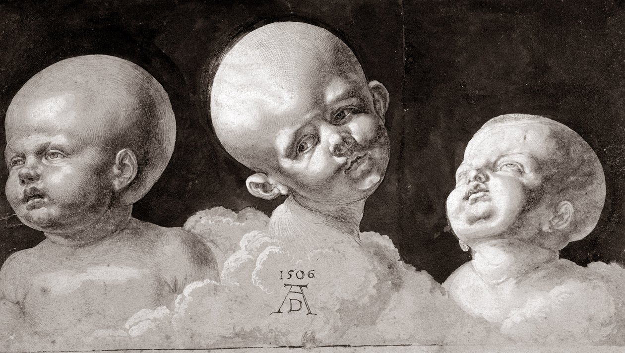 Három gyermekfej, 1506 alkotó: Albrecht Dürer