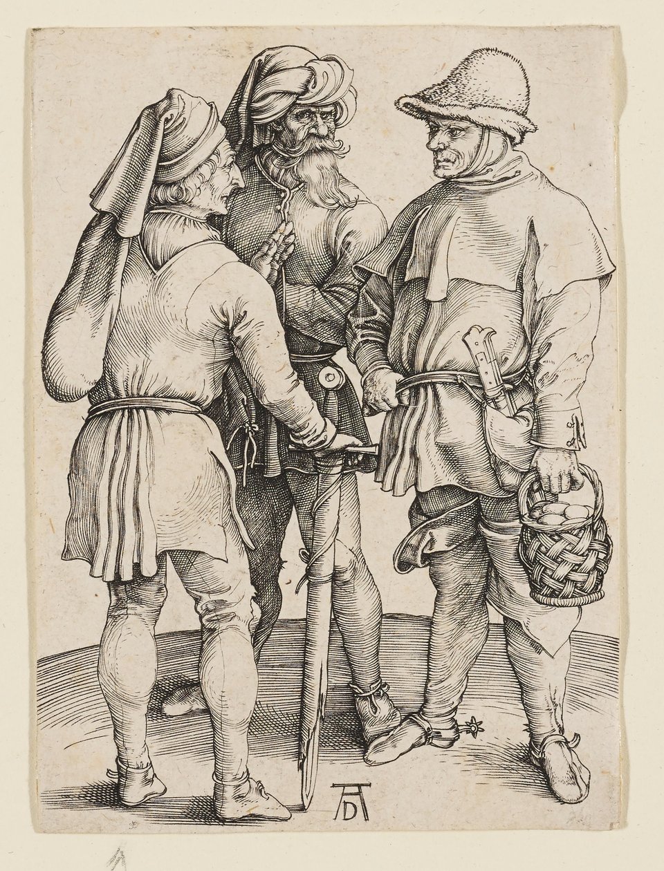 Három paraszt a piacon alkotó: Albrecht Dürer