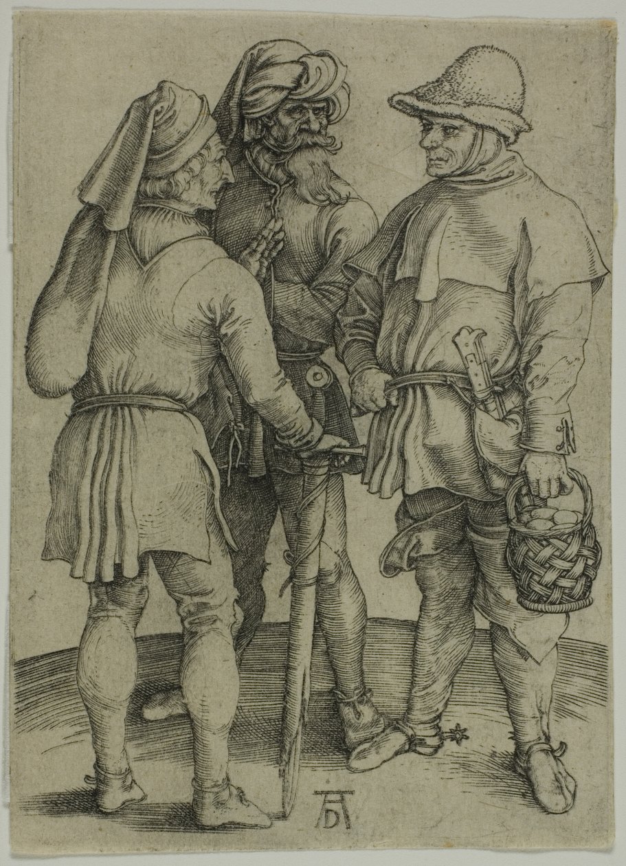 Három paraszt társalgásban alkotó: Albrecht Dürer